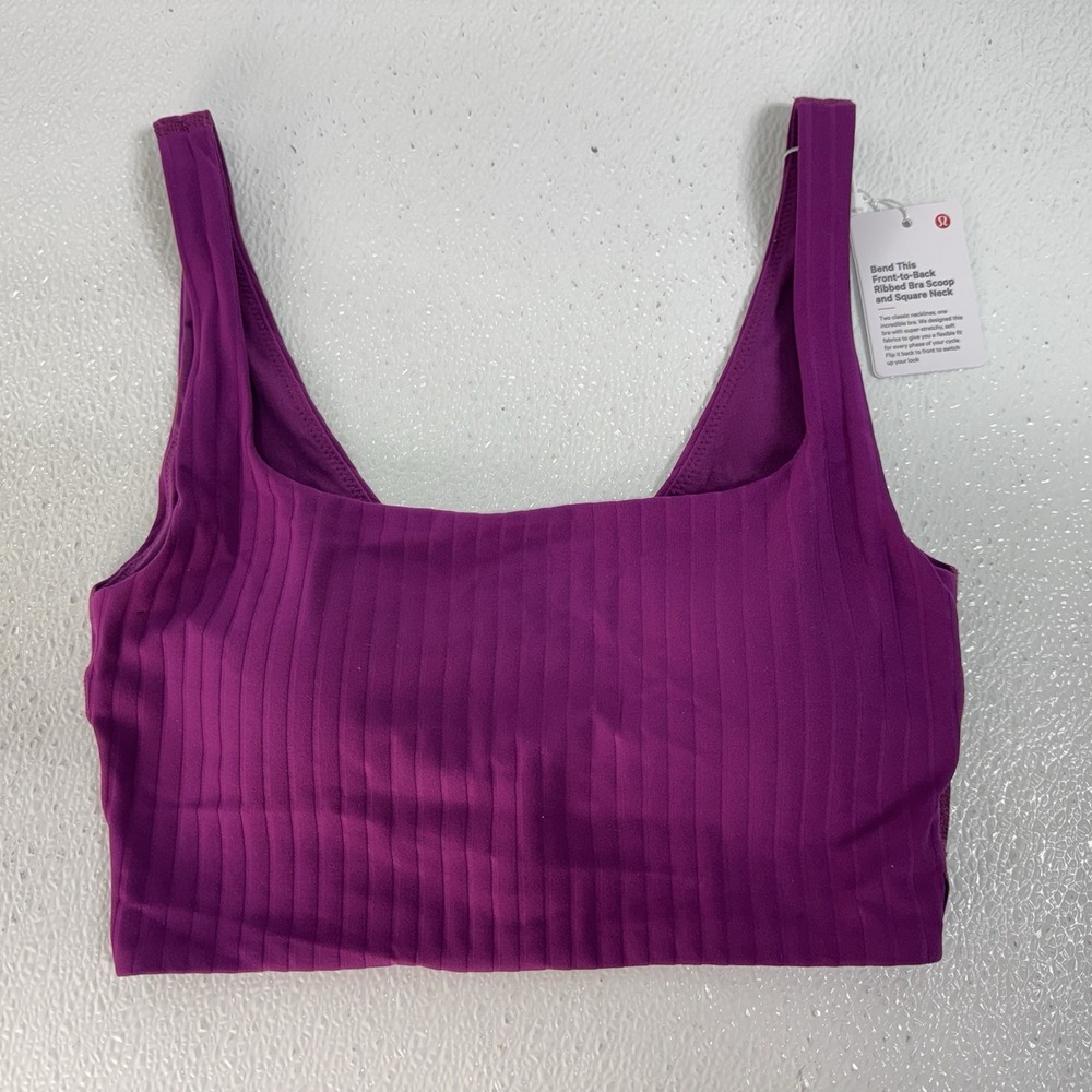 Lululemon NEW Size XXS/XS Bend This Scoop and Square Neck Ribbed Bra / Purple